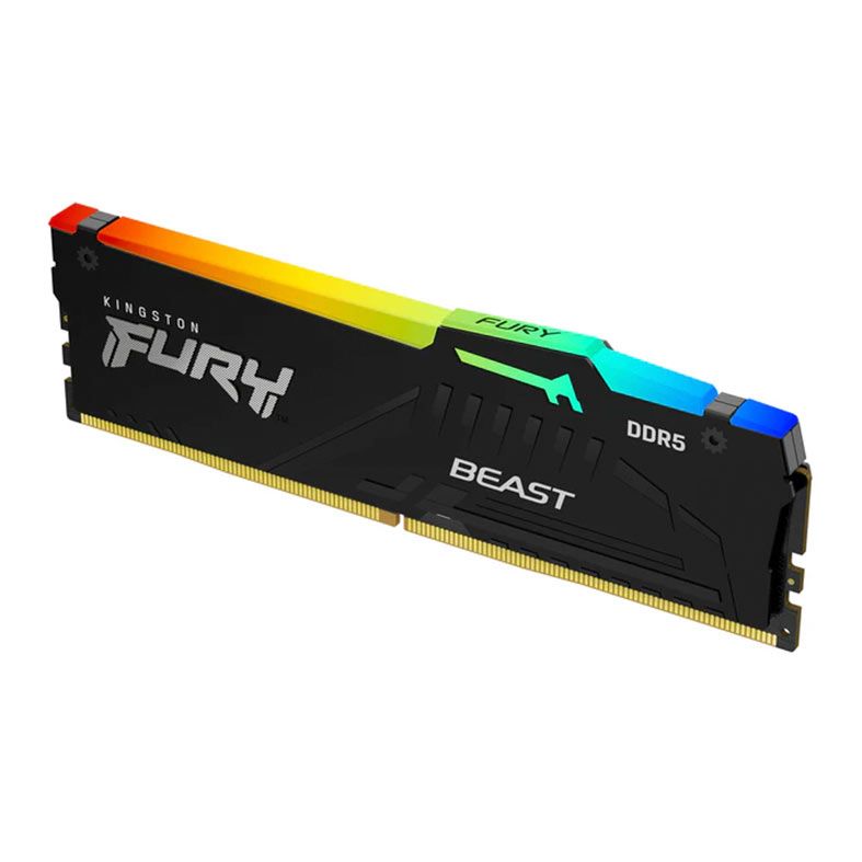 Memoria Kingston Fury Beast, RGB, DDR5, 16GB (1x16GB), DDR5, 6000MHz, C30, Preto, KF560C30BBA-16