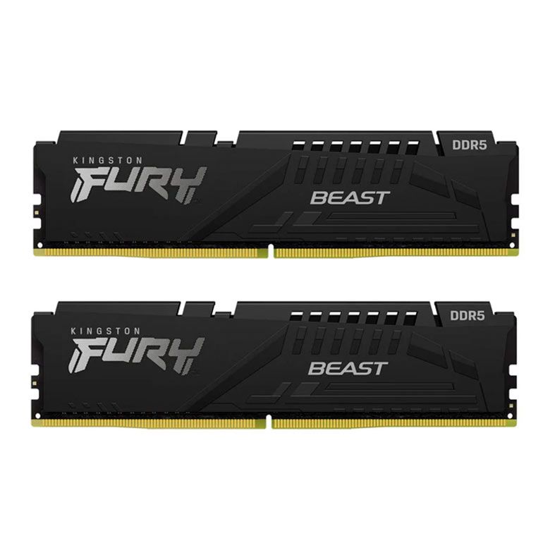 Memoria Kingston Fury Beast, 32GB (2x16GB), DDR5, 6000MHz, C30, Preto, KF560C30BBEK2-32