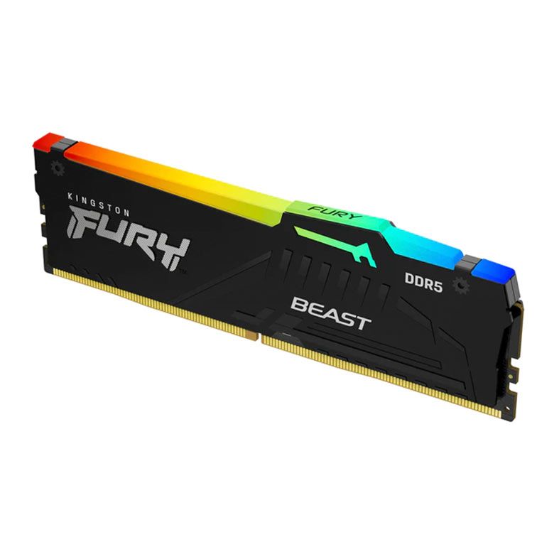 Memoria Kingston Fury Beast, RGB, 16GB (1x16GB), DDR5, 6000MHz, C36, Preto, KF560C36BBEA-16