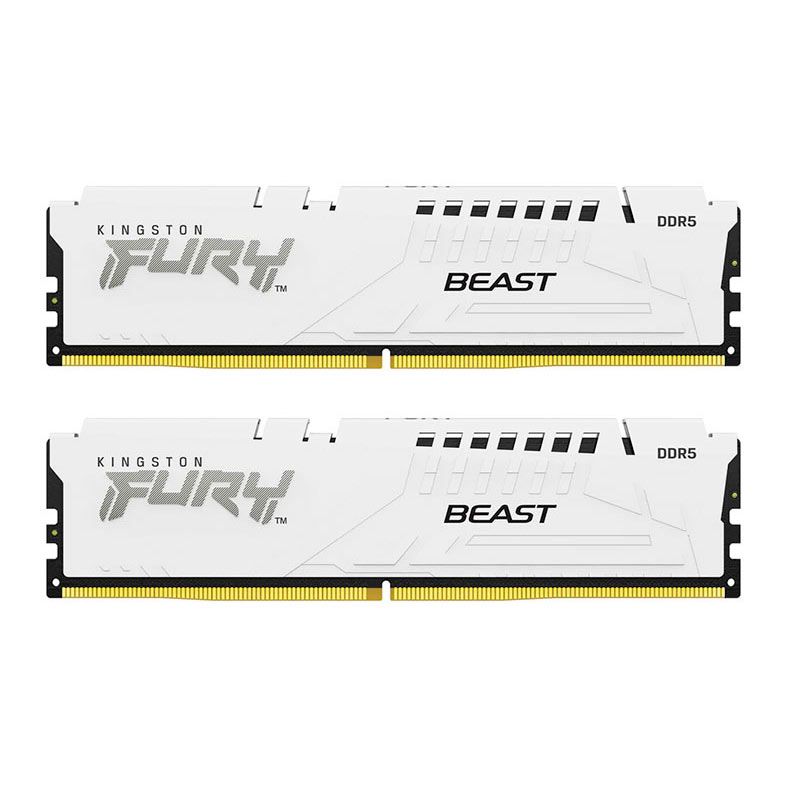 Memoria Kingston Fury Beast, 64GB (2x32GB), DDR5, 6400MHz, C32, Branco, KF564C32BWEK2-64