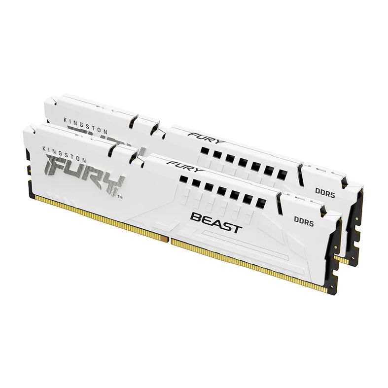 Memoria Kingston Fury Beast, 64GB (2x32GB), DDR5, 6400MHz, C32, Branco, KF564C32BWEK2-64