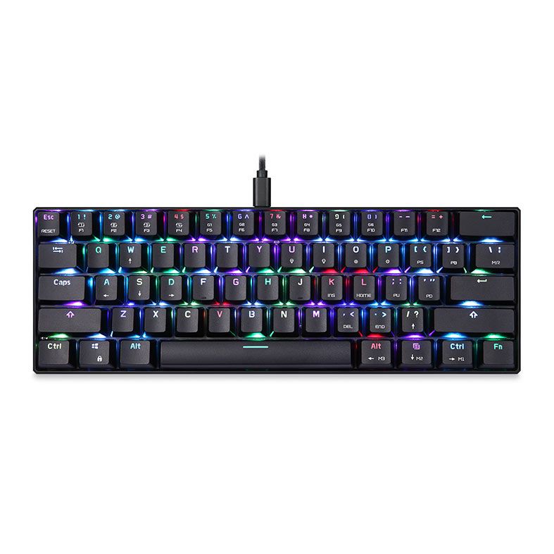 Teclado Mecanico Motospeed CK61, RGB, Switch Azul, Preto, KG-CK61-BK-BL-ABNT2