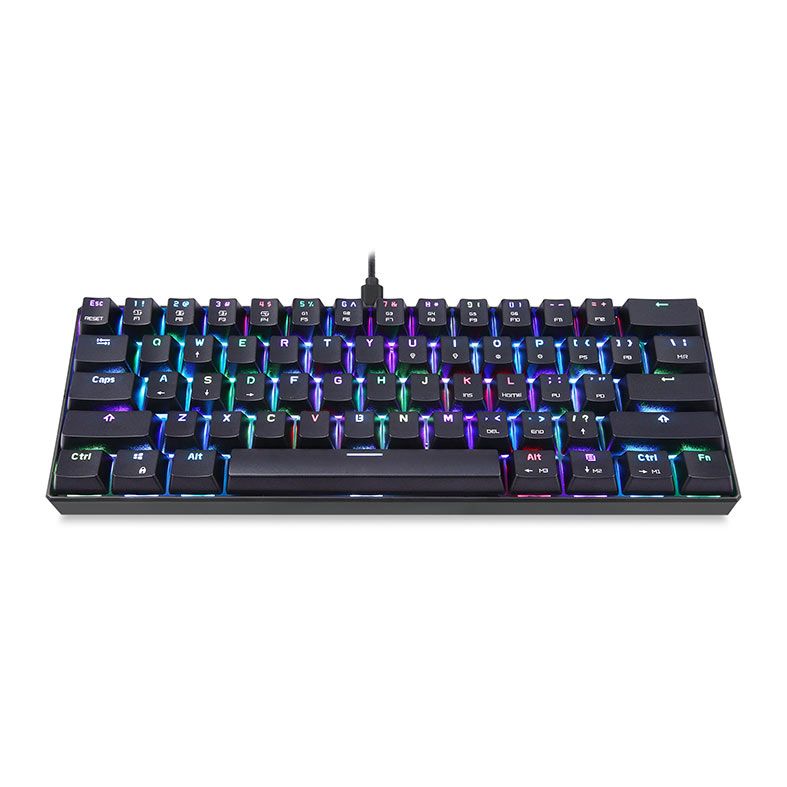 Teclado Mecanico Motospeed CK61, RGB, Switch Azul, Preto, KG-CK61-BK-BL-ABNT2