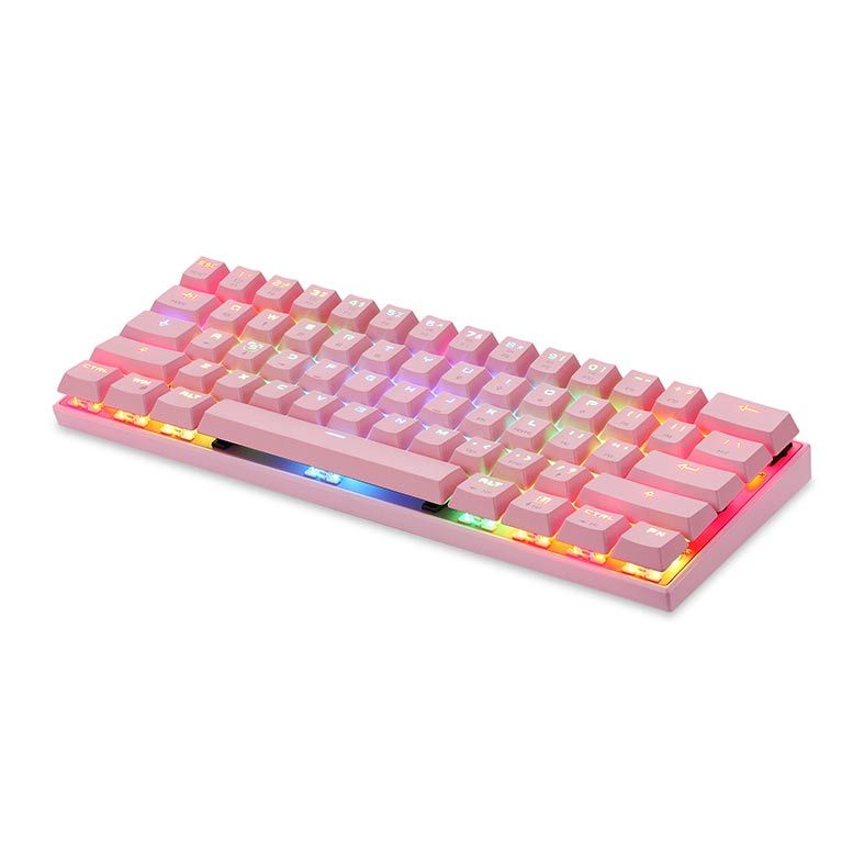 Teclado Mecanico Gamer Motospeed CK62, RGB, Switch Vermelho, Rosa, KG-CK62-PK-RD-WW