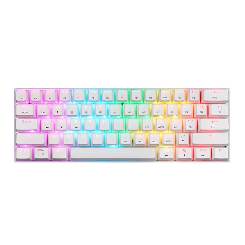 Teclado Mecanico Gamer Motospeed SK62, RGB, Switch Vermelho, Branco, KG-SK62-WH-RD-WW