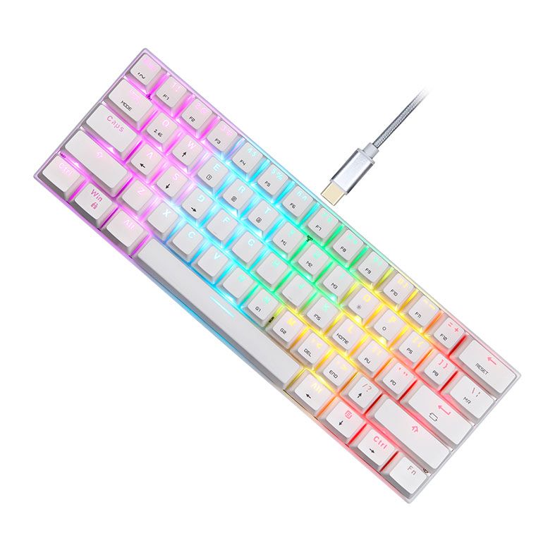 Teclado Mecanico Gamer Motospeed SK62, RGB, Switch Vermelho, Branco, KG-SK62-WH-RD-WW
