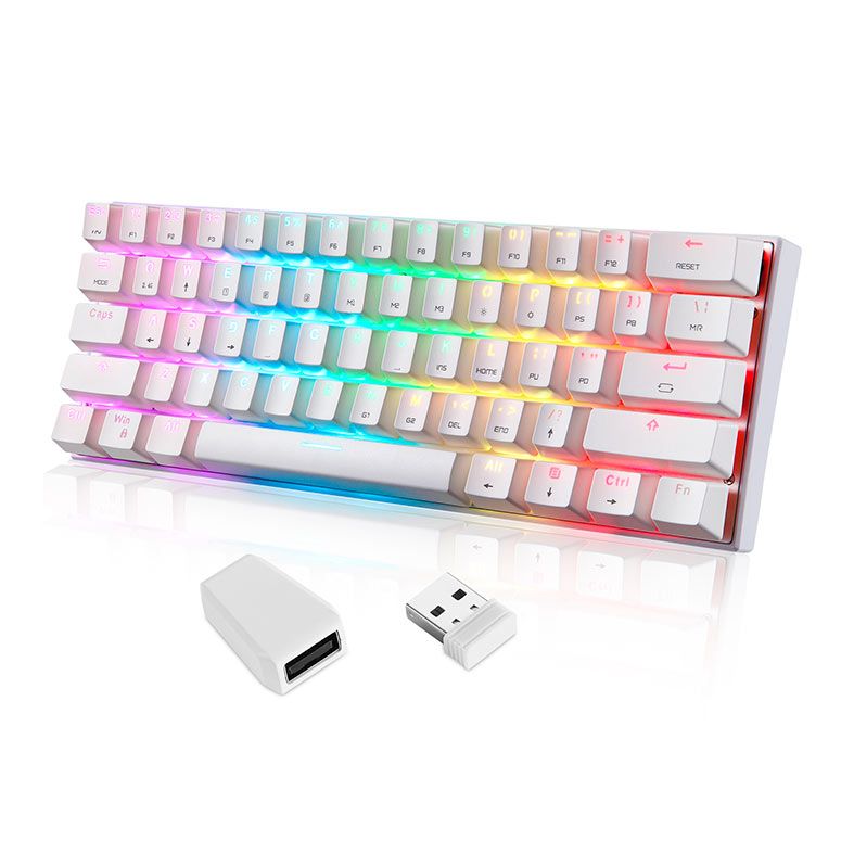 Teclado Mecanico Gamer Motospeed SK62, RGB, Switch Vermelho, Branco, KG-SK62-WH-RD-WW