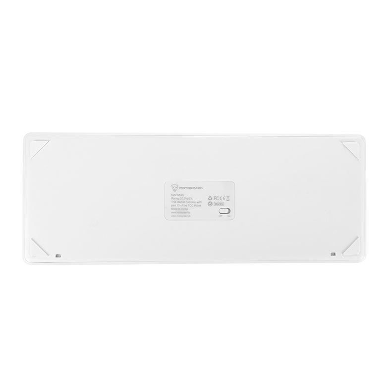Teclado Mecanico Gamer Motospeed SK66 RGB, Switch Marrom, Branco, KG-SK66-WH-BW-WW