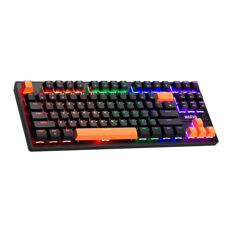 Teclado Mecanico Marvo KG901C, Rainbow, Switch Azul, USB, Preto, KG901C