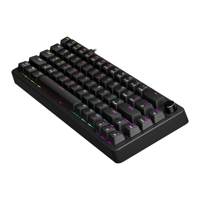 Teclado Mecanico Marvo Arma 67, Rainbow, Switch TNT Peach Linear, Preto, KG935