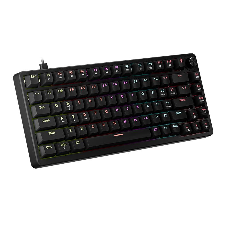 Teclado Mecanico Marvo Arma 82, Rainbow, Switch TNT Peach Linear, Preto, KG936