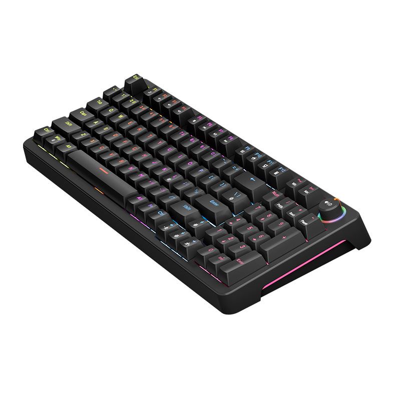 Teclado Mecanico Marvo Arma 98, Rainbow, Switch TNT Peach Linear, Preto, KG937