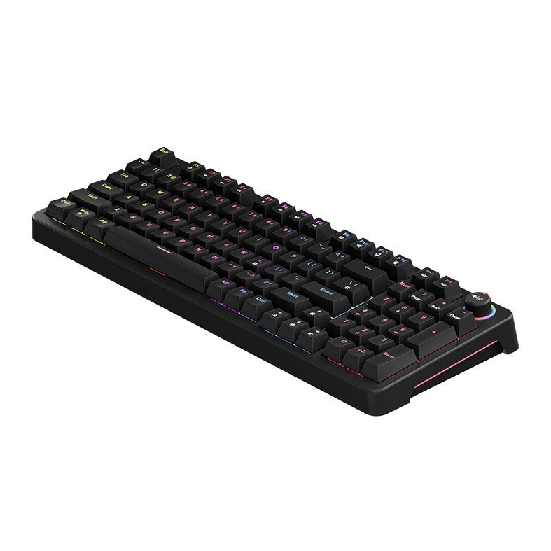 Teclado Mecanico Marvo Arma 98, Rainbow, Switch TNT Peach Linear, Preto, KG937