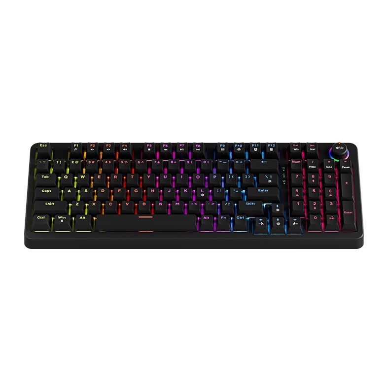 Teclado Mecanico Marvo Arma 98, Rainbow, Switch TNT Peach Linear, Preto, KG937
