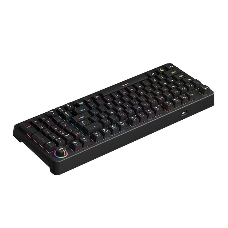 Teclado Mecanico Marvo Arma 98, Rainbow, Switch TNT Peach Linear, Preto, KG937