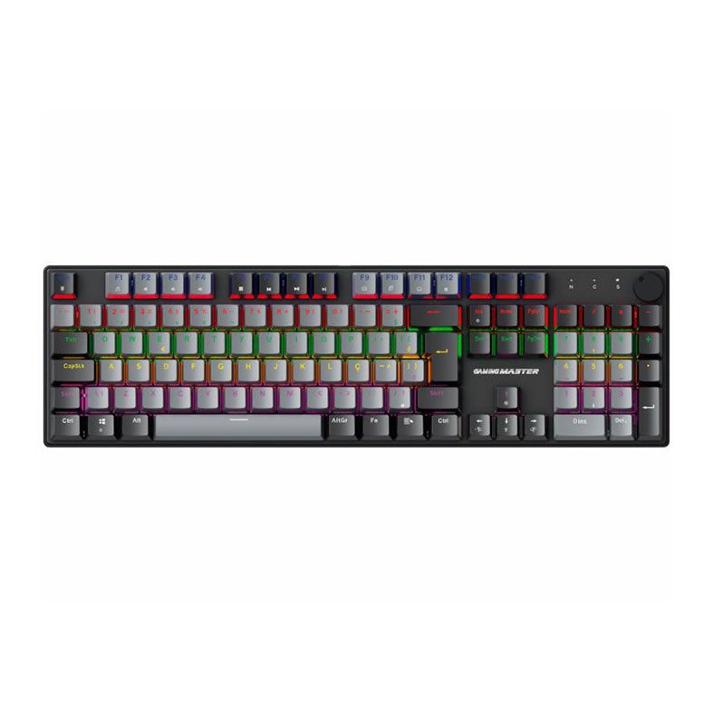 Teclado Mecanico K-Mex Shadowscope KGY528, Rainbow, ABNT2, Switch Azul, Preto e Cinza, KGY528U0001CB0X