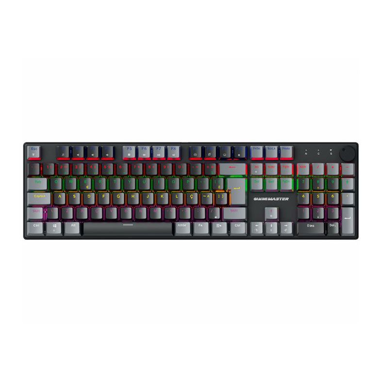 Teclado Mecanico K-Mex Shadowscope KHY628, Rainbow, ABNT2, Switch Azul, Preto e Cinza, KHY628U0002CB0X