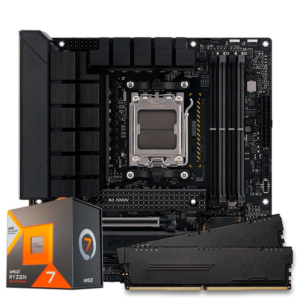 Pichau Kit upgrade, AMD Ryzen 7 7800X3D, B650 TUF DDR5, 16GB