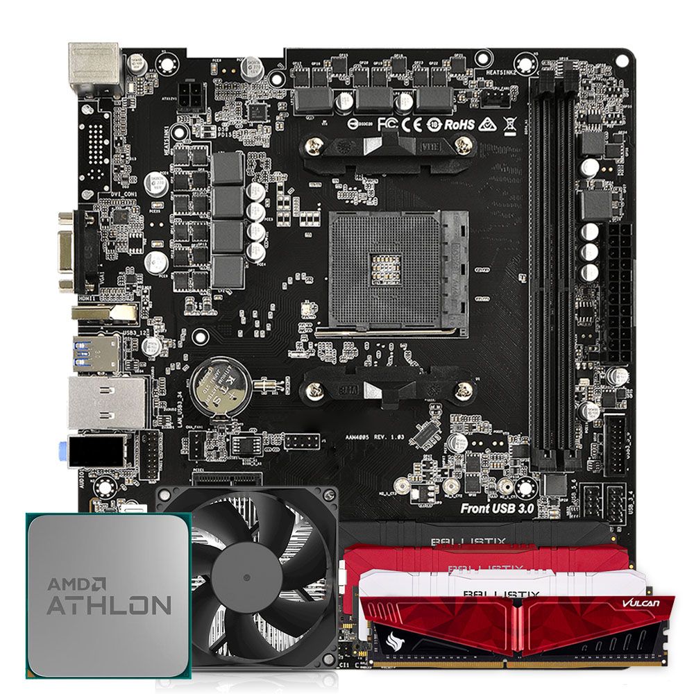 Pichau Kit Upgrade, AMD Athlon 3000G, A320M DDR4, 16GB DDR4