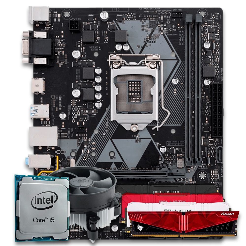 Pichau Kit Upgrade, Intel i5-8500T, H310M DDR4, 8GB