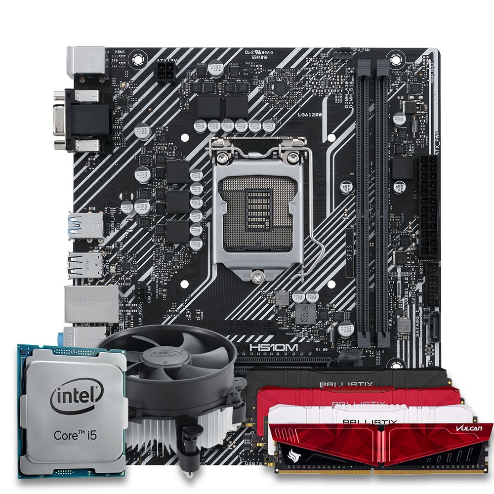 Pichau Kit Upgrade, Intel i5-10400F, H510M DDR4, 16GB, Cooler
