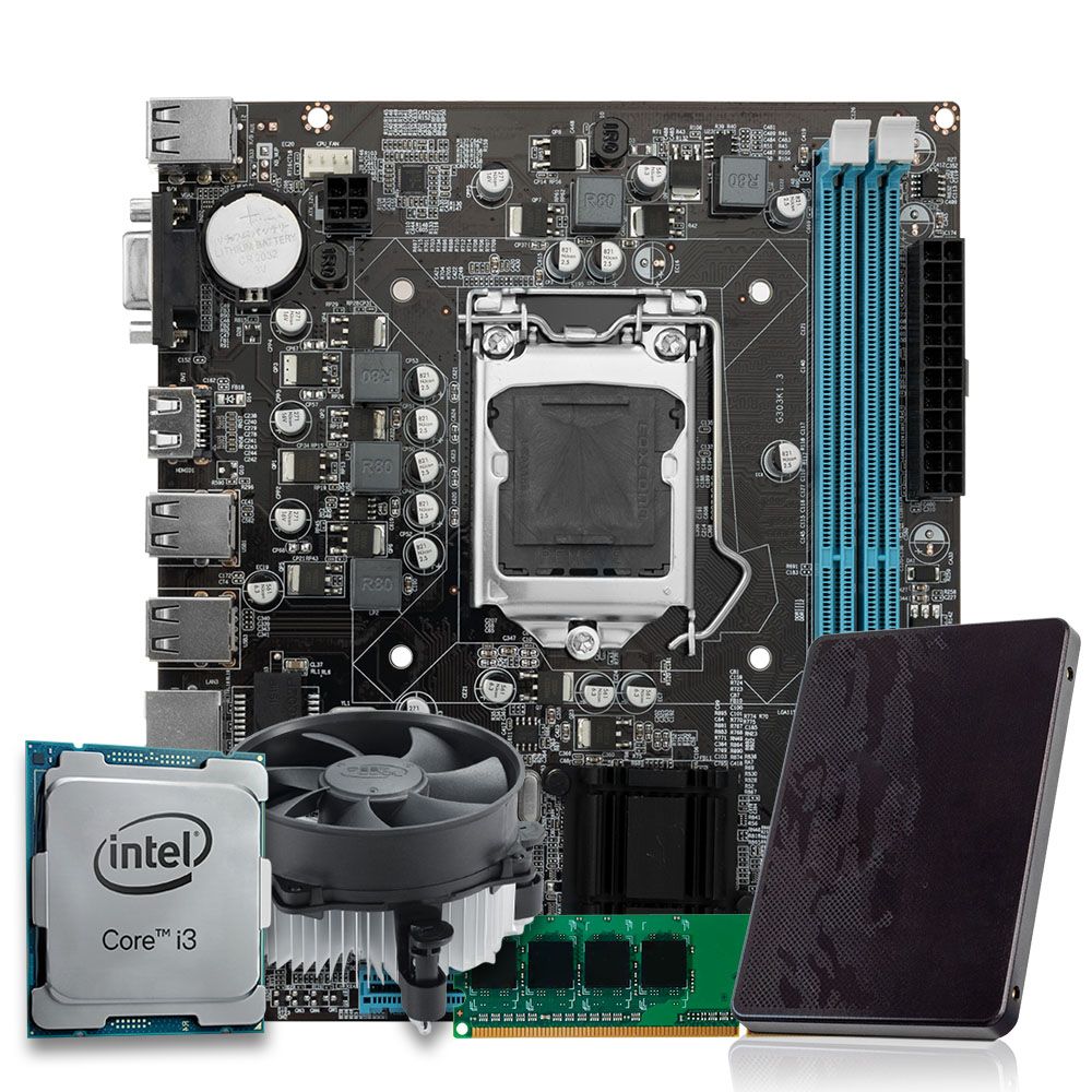 Pichau Kit, Intel Core i3-3240, H61 DDR3, 8GB , 240GB