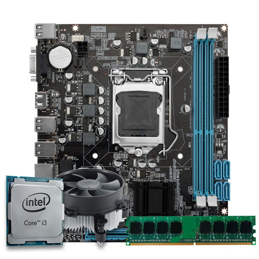 Pichau Kit, Intel Core i3-3225, H61 DDR3, 8GB