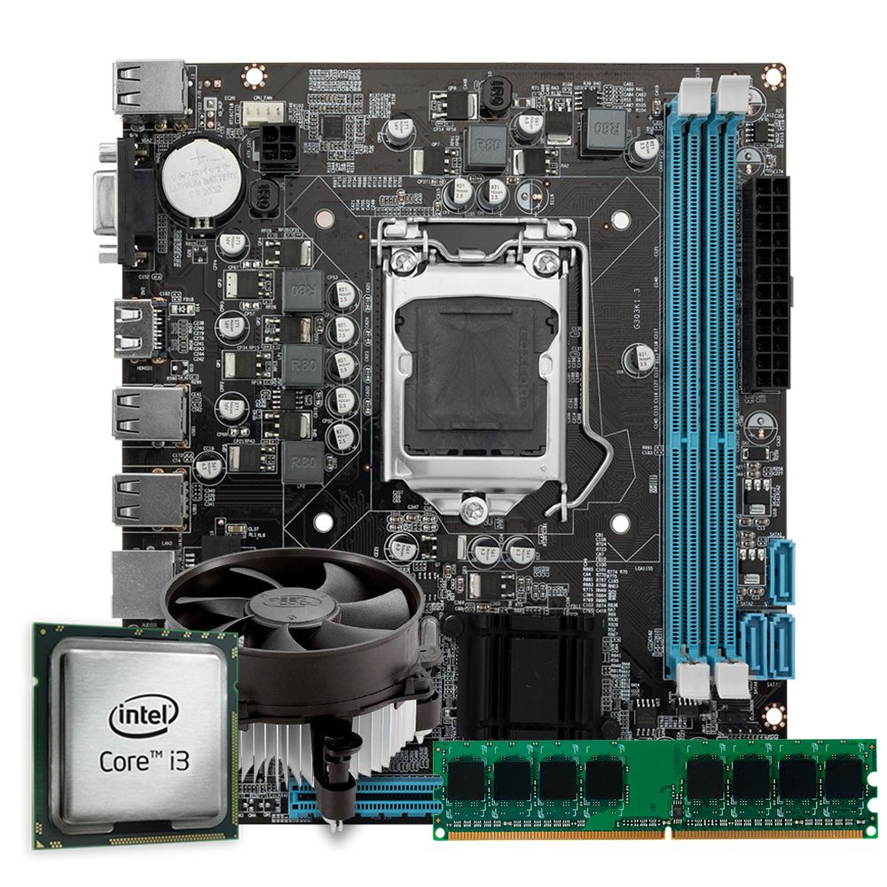 Pichau Kit, Intel Core i3-3220, H61 DDR3, 8GB