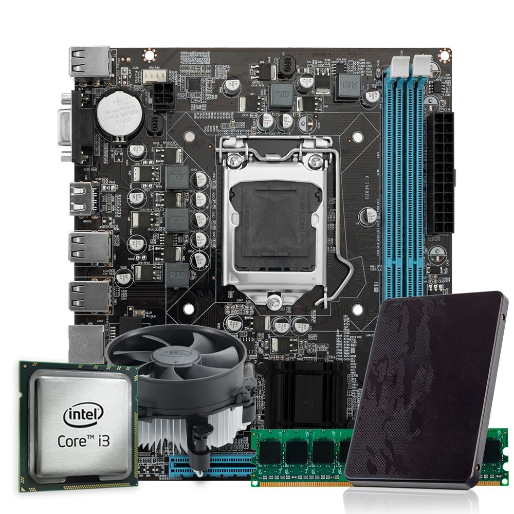Kit Upgrade Pichau, Intel Core i3-4130, H81 DDR3, 8GB DDR3, SSD 240GB, Cooler