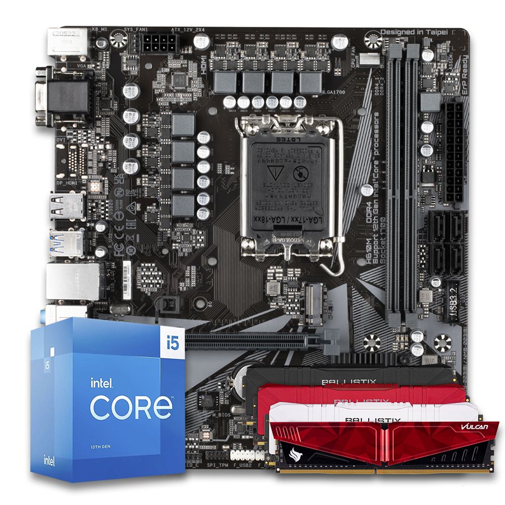 Pichau Kit Upgrade, Intel i5-13400, H610M DDR4, 8GB