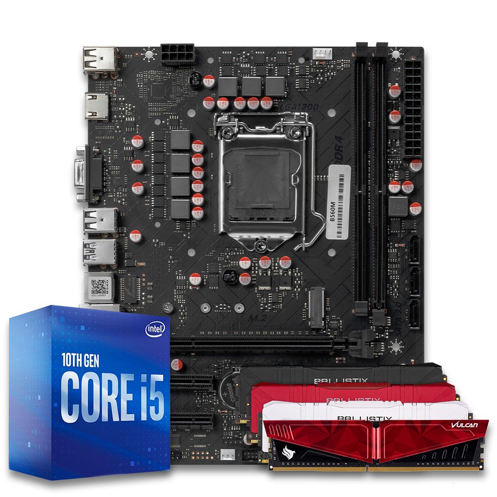 Pichau Kit upgrade, Intel i5-10400F, B560M DDR4, 8GB
