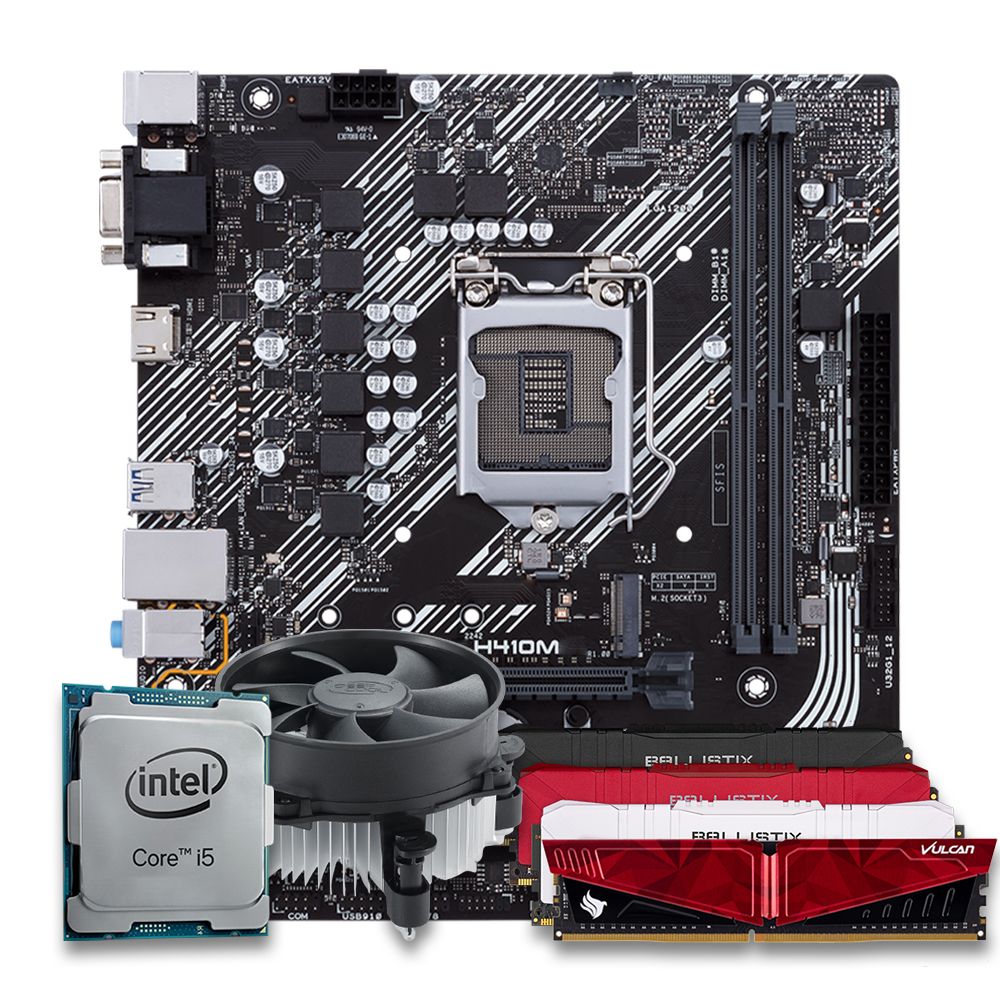 Pichau Kit Upgrade, Intel i5-10400F, H410M DDR4, 8GB DDR4, Cooler