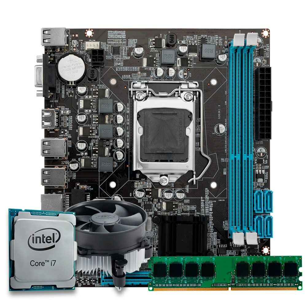 Kit Upgrade Pichau, Intel Core i7-4770S, H81 DDR3, 8GB, Cooler