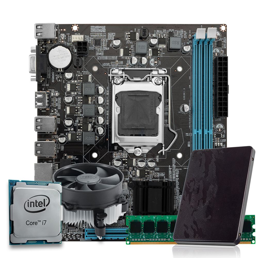 Kit Upgrade Pichau, Intel Core i7-4790, H81 DDR3, 8GB, SSD 240GB, Cooler