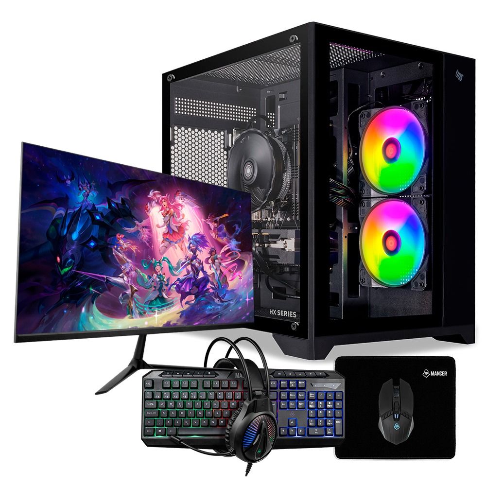 PC Gamer Completo Pichau Zagan III, Intel i5-10400F, GeForce RTX 5050 8GB, 16GB DDR4, SSD M.2 480GB + Monitor + Kit Periféricos