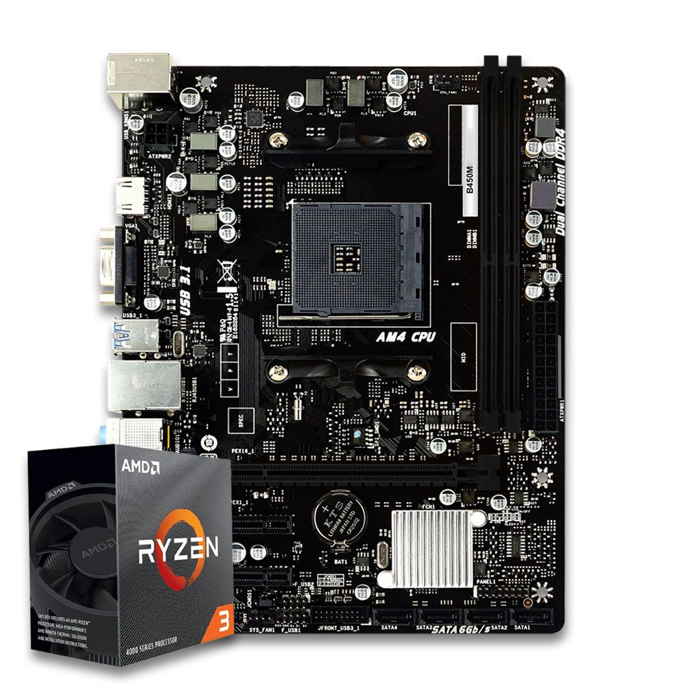 Pichau Kit upgrade, AMD Ryzen 3 4100, B450M DDR4