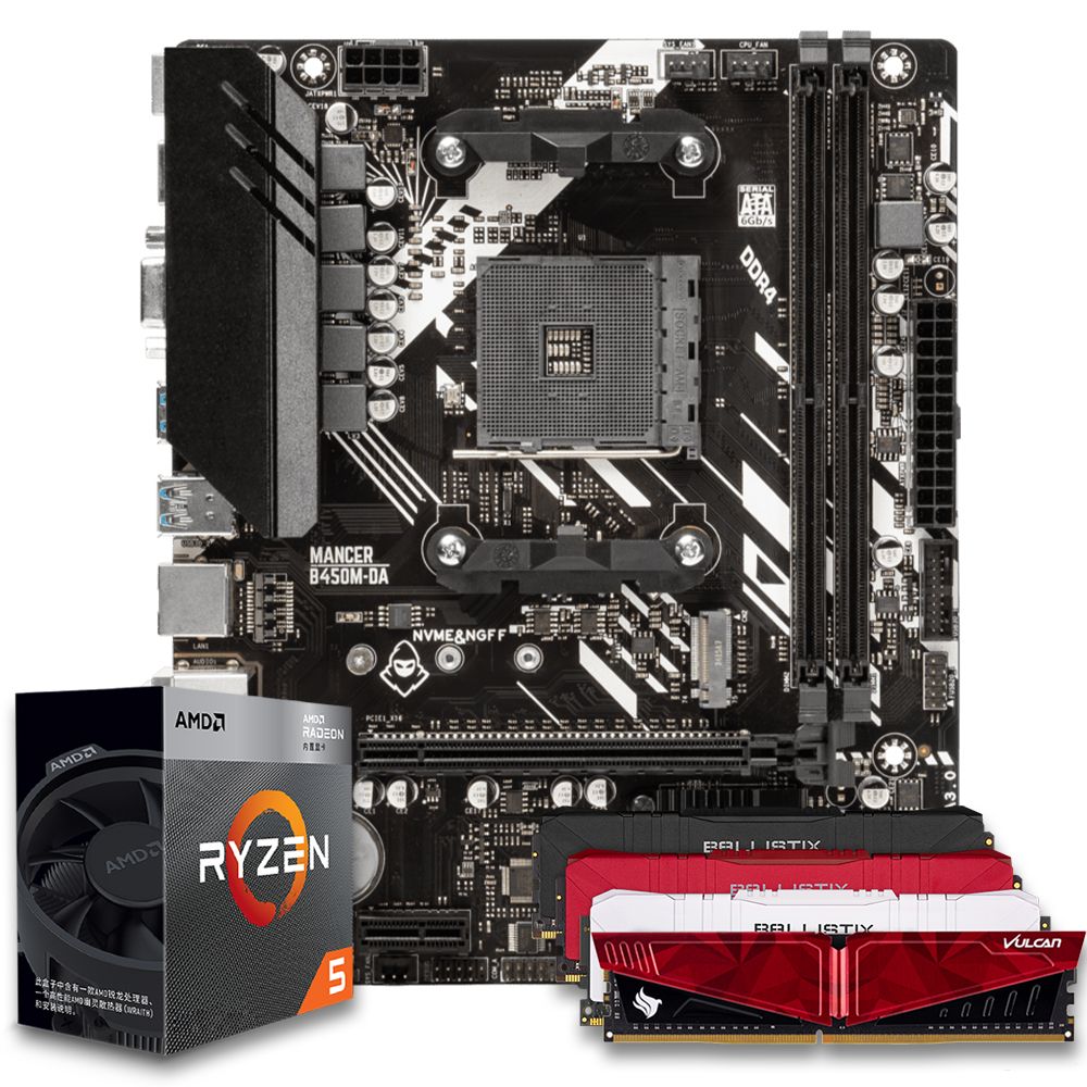 Pichau Kit upgrade, AMD Ryzen 5 3400G, B450M DDR4, 8GB