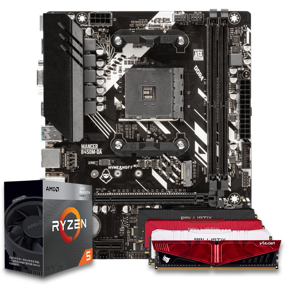 Pichau Kit upgrade, AMD Ryzen 5 4500, B450M DDR4, 8GB