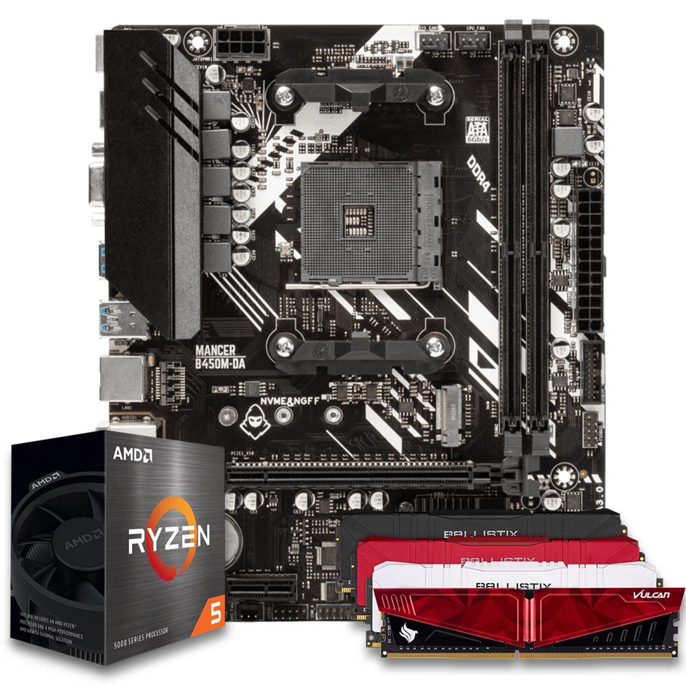 Pichau Kit upgrade, AMD Ryzen 5 5600XT, B450M DDR4, 16GB