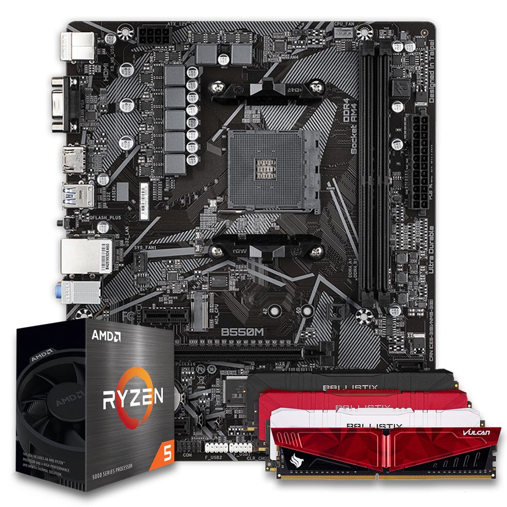 Pichau Kit upgrade, AMD Ryzen 5 5500, B550M DDR4, 8GB