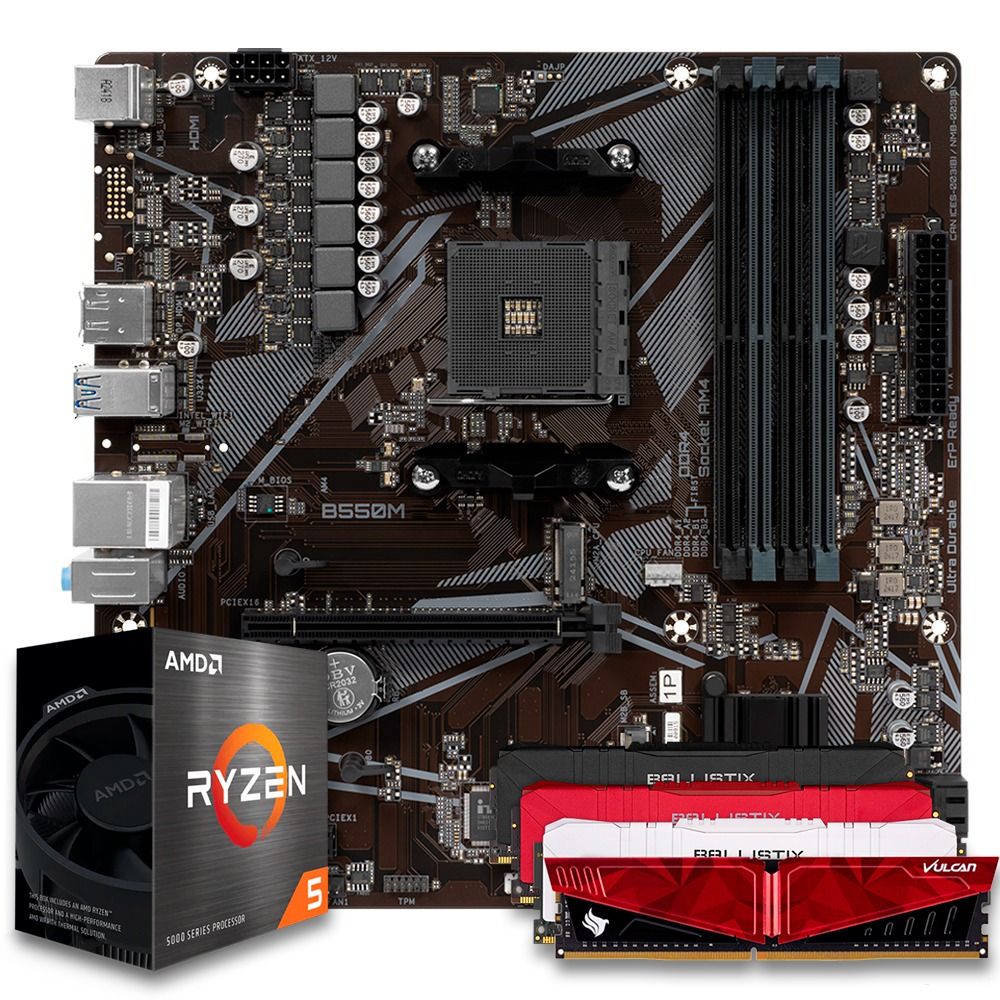 Pichau Kit upgrade, AMD Ryzen 5 5600GE, B550M, 8GB DDR4