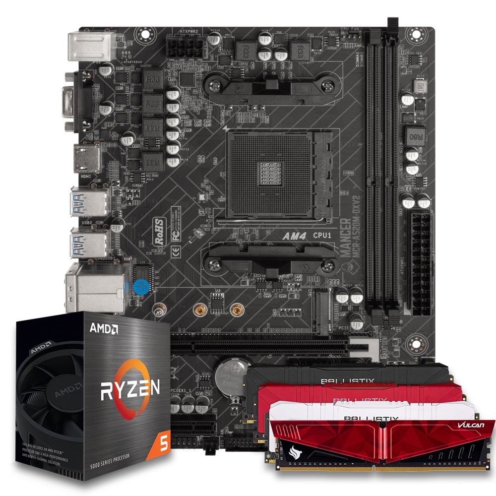Pichau Kit upgrade, AMD Ryzen 5 5600, A520M DDR4, 8GB