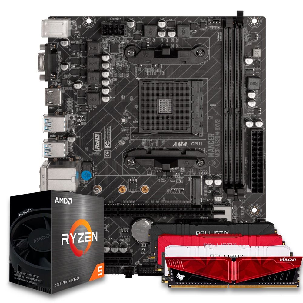 Pichau Kit upgrade, AMD Ryzen 5 5600GE, A520M, 8GB DDR4