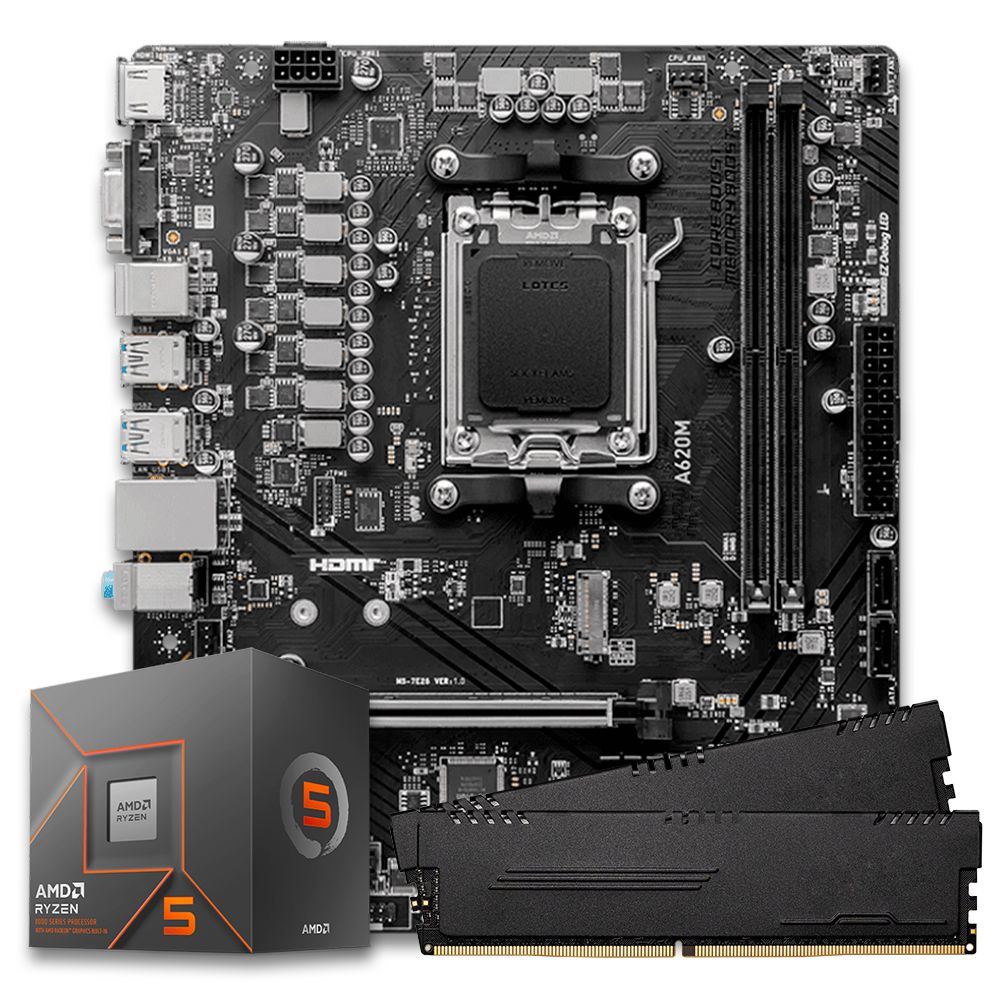 Pichau Kit upgrade, AMD Ryzen 5 8500G, A620M DDR5, 16GB