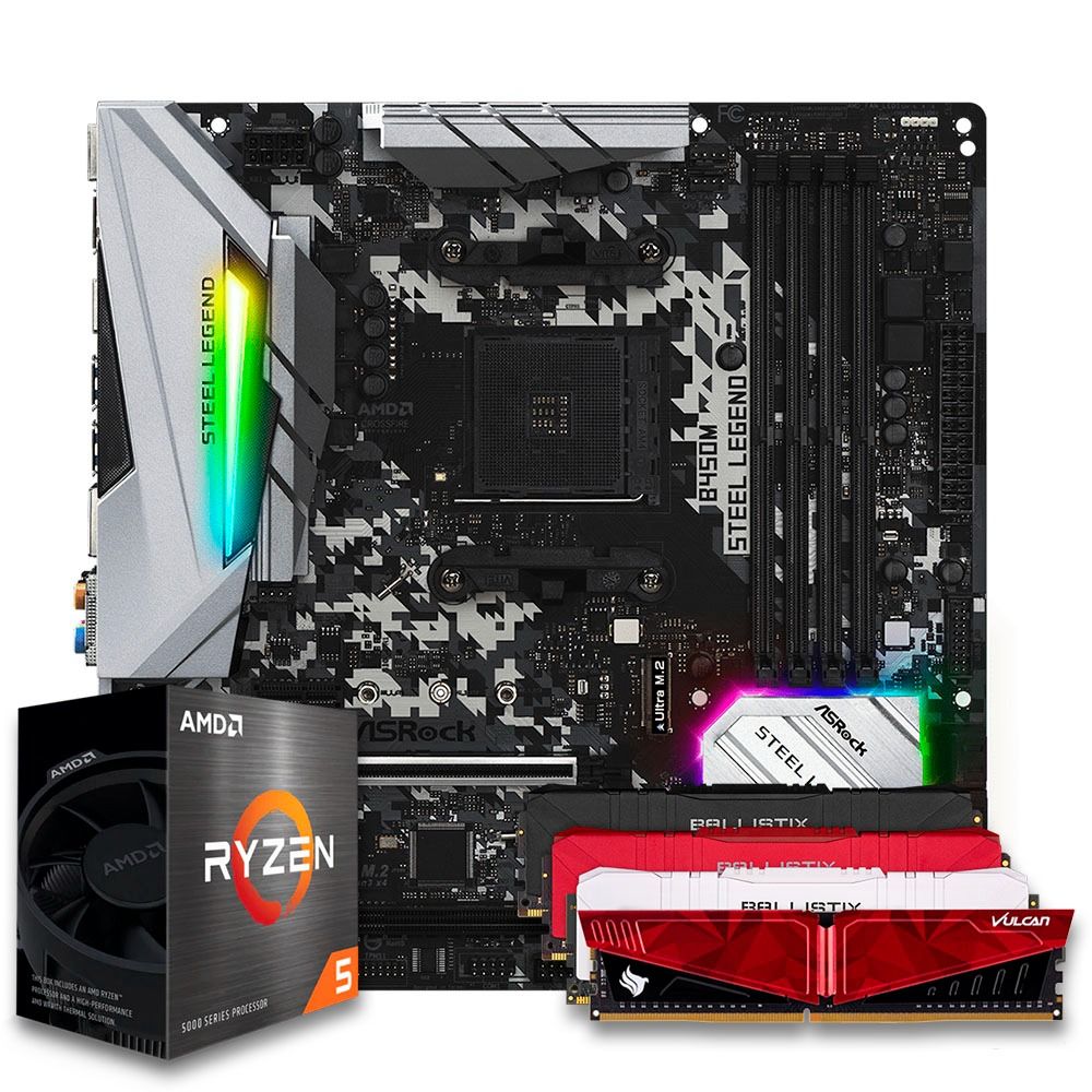 Pichau Kit upgrade, AMD Ryzen 5 5600GE, B450M Steel Legend, 16GB DDR4