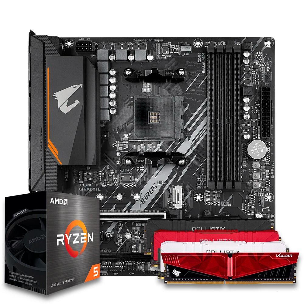 Pichau Kit upgrade, AMD Ryzen 5 5600GE, B550 Aorus Elite, 16 DDR4