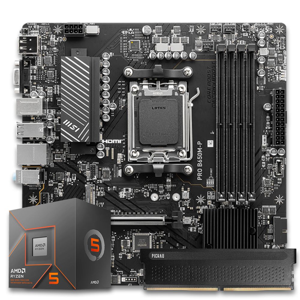 Pichau Kit upgrade, AMD Ryzen 5 8600G, B650M DDR5, 16GB