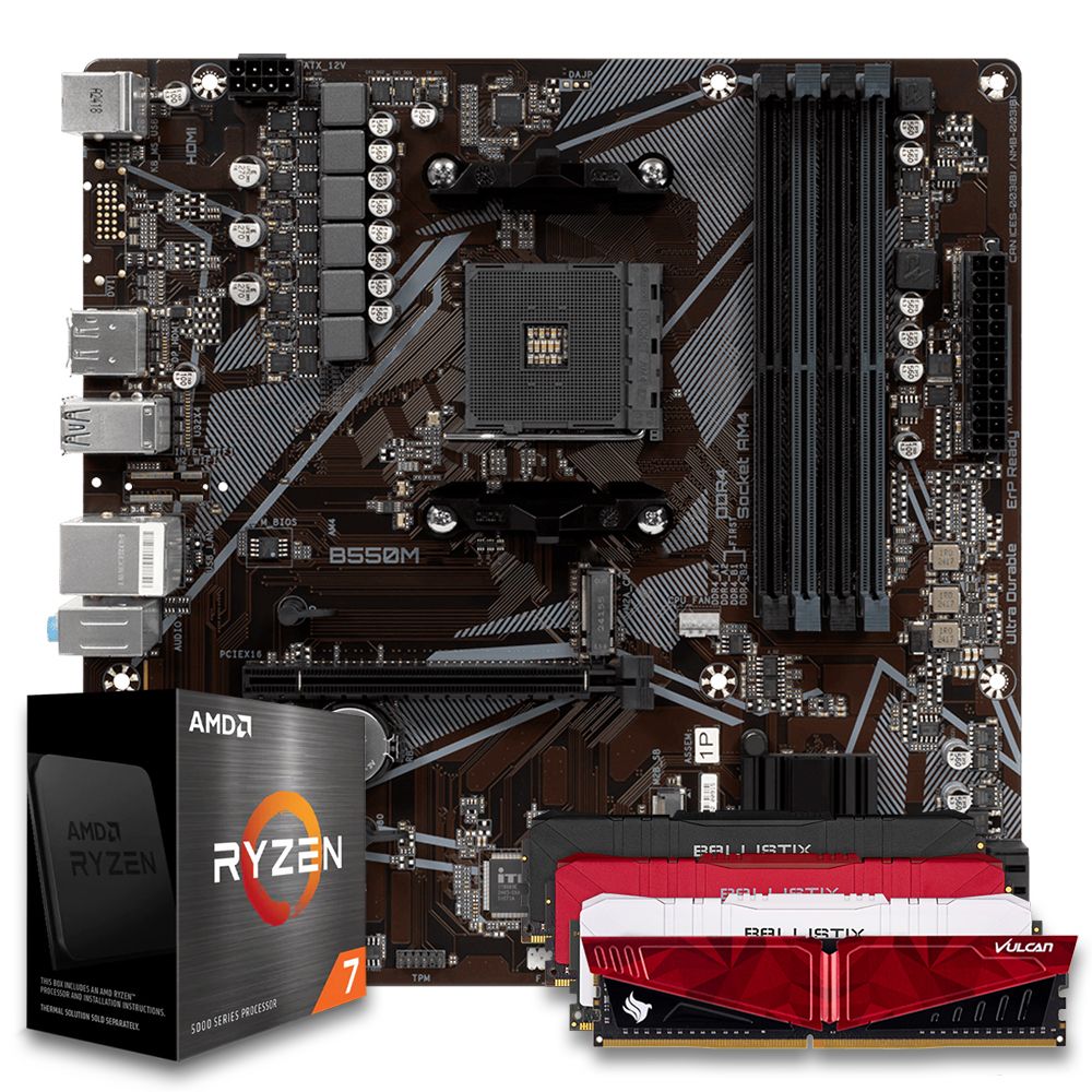 Pichau Kit upgrade, AMD Ryzen 7 5700, B550M DDR4, 16GB