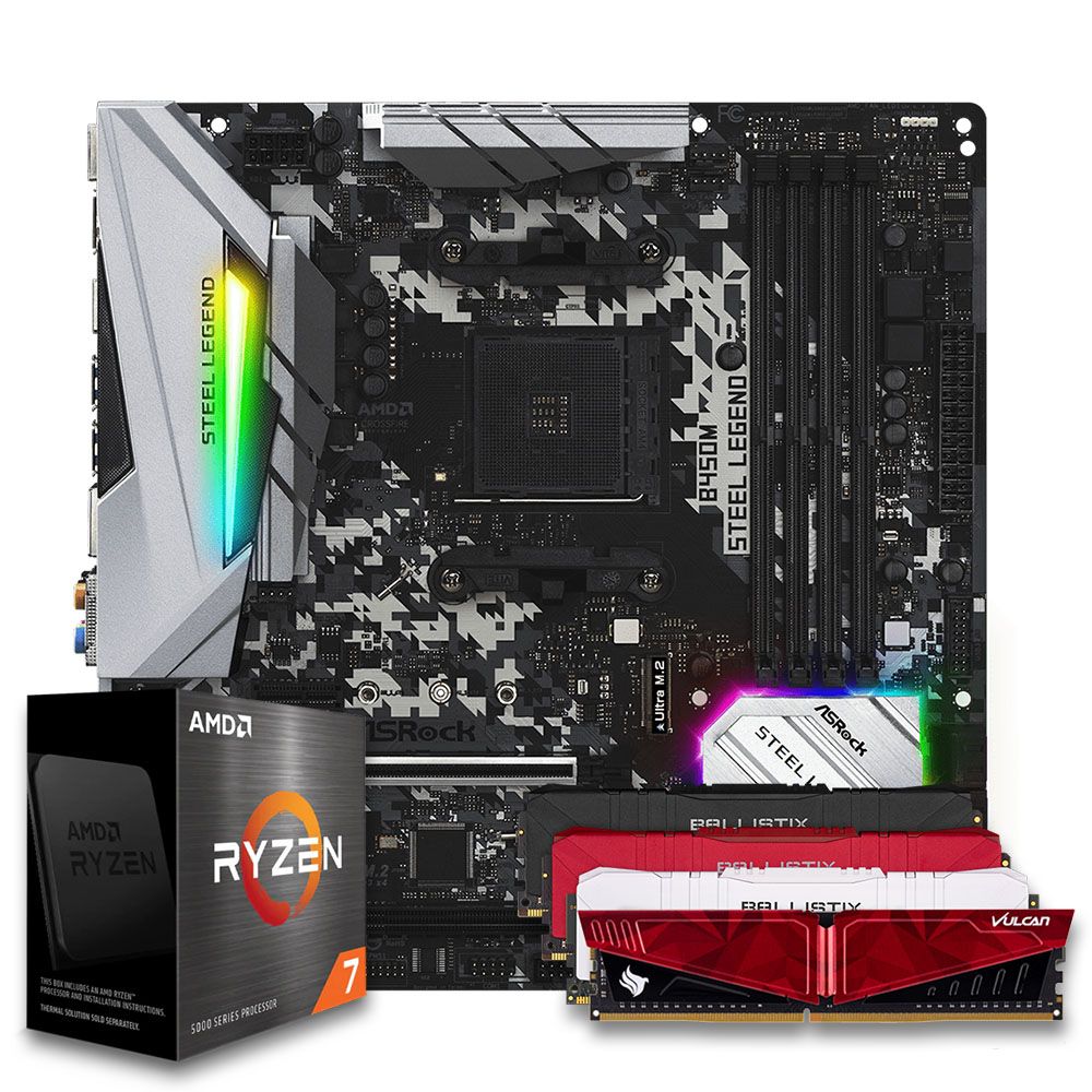 Pichau Kit upgrade, AMD Ryzen 7 5700G, B450M Steel Legend DDR4