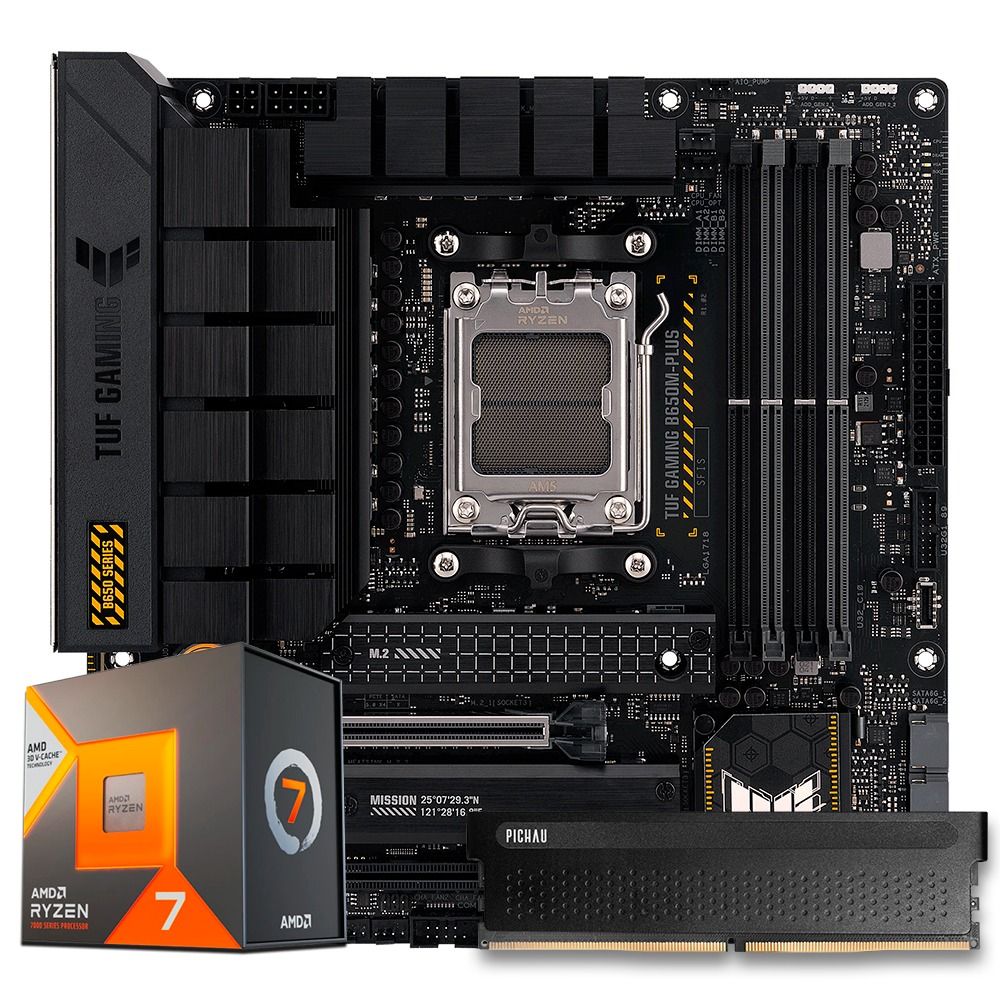 Pichau Kit upgrade, AMD Ryzen 7 7700X3D, B650 TUF, 16GB DDR5